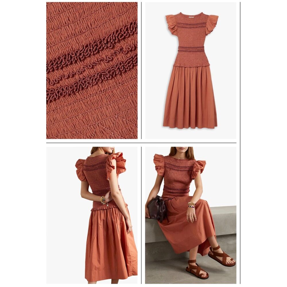 Ulla Johnson Rust Midi Dress